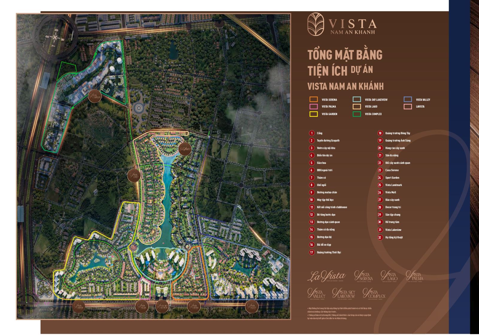 mặt bằng tiện ích Vista Nam An Khánh